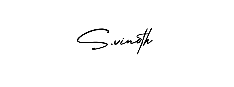 The best way (AmerikaSignatureDemo-Regular) to make a short signature is to pick only two or three words in your name. The name S.vinoth include a total of six letters. For converting this name. S.vinoth signature style 3 images and pictures png
