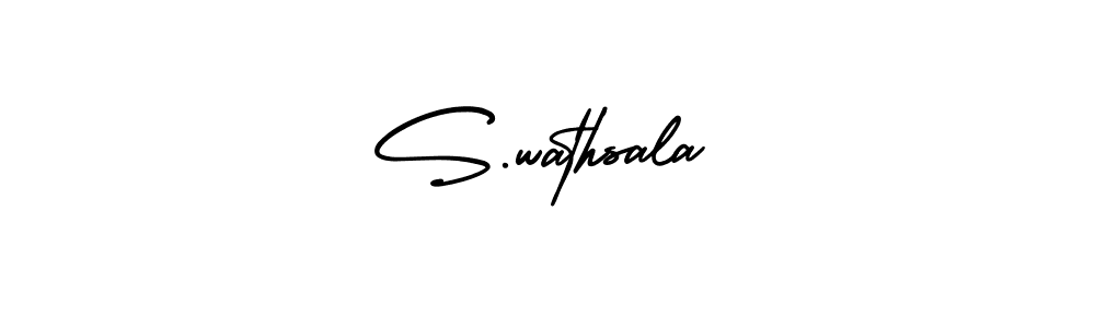 Make a beautiful signature design for name S.wathsala. With this signature (AmerikaSignatureDemo-Regular) style, you can create a handwritten signature for free. S.wathsala signature style 3 images and pictures png