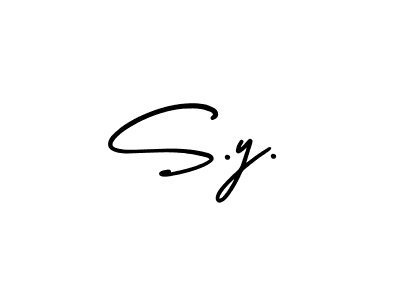 How to make S.y. name signature. Use AmerikaSignatureDemo-Regular style for creating short signs online. This is the latest handwritten sign. S.y. signature style 3 images and pictures png