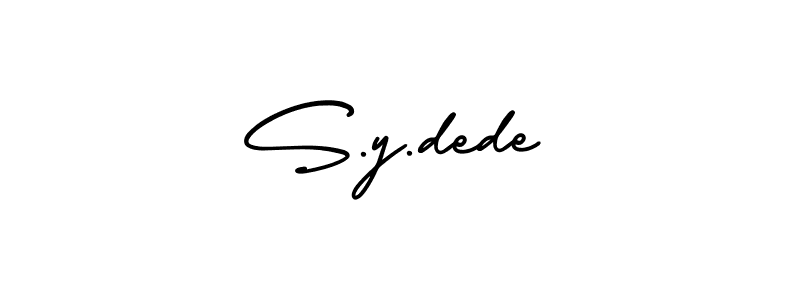 S.y.dede stylish signature style. Best Handwritten Sign (AmerikaSignatureDemo-Regular) for my name. Handwritten Signature Collection Ideas for my name S.y.dede. S.y.dede signature style 3 images and pictures png