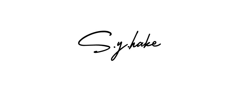 Design your own signature with our free online signature maker. With this signature software, you can create a handwritten (AmerikaSignatureDemo-Regular) signature for name S.y.hake. S.y.hake signature style 3 images and pictures png