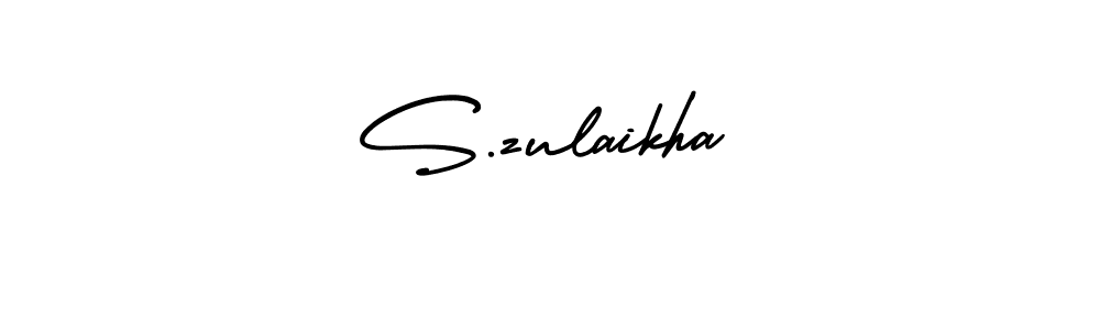 You should practise on your own different ways (AmerikaSignatureDemo-Regular) to write your name (S.zulaikha) in signature. don't let someone else do it for you. S.zulaikha signature style 3 images and pictures png