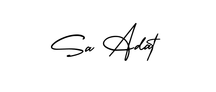Create a beautiful signature design for name Sa Adat. With this signature (AmerikaSignatureDemo-Regular) fonts, you can make a handwritten signature for free. Sa Adat signature style 3 images and pictures png