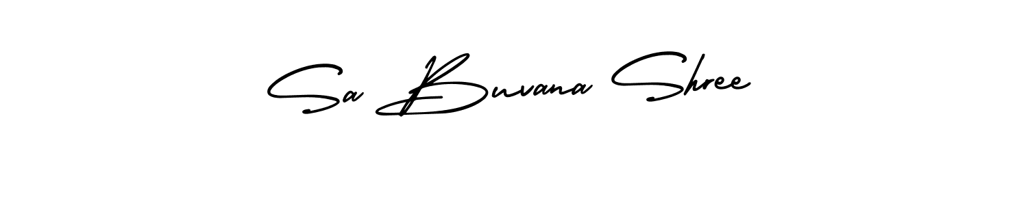 The best way (AmerikaSignatureDemo-Regular) to make a short signature is to pick only two or three words in your name. The name Sa Buvana Shree include a total of six letters. For converting this name. Sa Buvana Shree signature style 3 images and pictures png