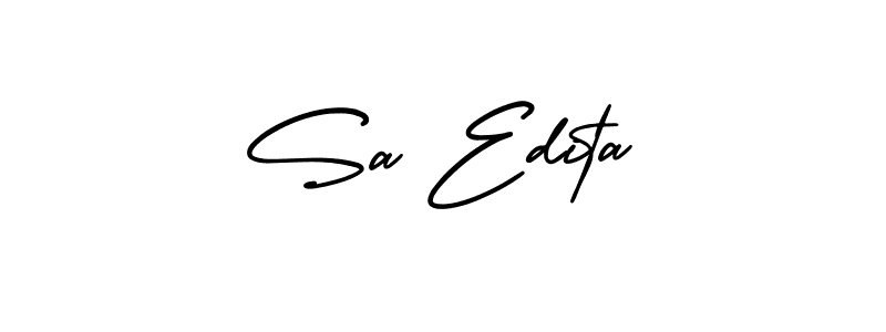 You should practise on your own different ways (AmerikaSignatureDemo-Regular) to write your name (Sa Edita) in signature. don't let someone else do it for you. Sa Edita signature style 3 images and pictures png