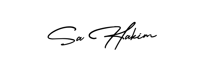 The best way (AmerikaSignatureDemo-Regular) to make a short signature is to pick only two or three words in your name. The name Sa Hakim include a total of six letters. For converting this name. Sa Hakim signature style 3 images and pictures png