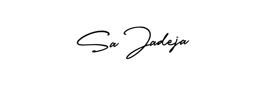 How to make Sa Jadeja name signature. Use AmerikaSignatureDemo-Regular style for creating short signs online. This is the latest handwritten sign. Sa Jadeja signature style 3 images and pictures png