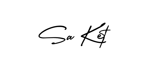 You should practise on your own different ways (AmerikaSignatureDemo-Regular) to write your name (Sa Ket) in signature. don't let someone else do it for you. Sa Ket signature style 3 images and pictures png