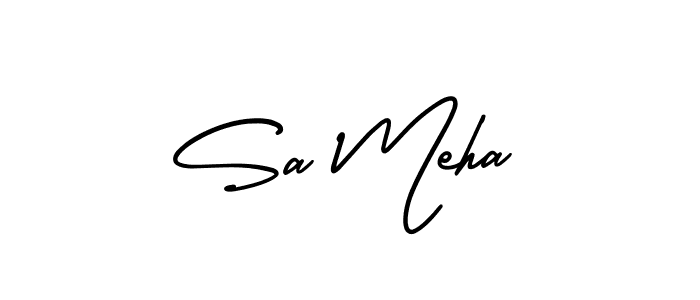 if you are searching for the best signature style for your name Sa Meha. so please give up your signature search. here we have designed multiple signature styles  using AmerikaSignatureDemo-Regular. Sa Meha signature style 3 images and pictures png