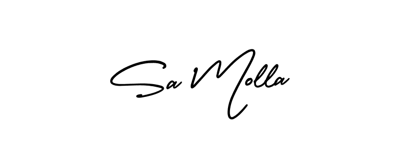 Also You can easily find your signature by using the search form. We will create Sa Molla name handwritten signature images for you free of cost using AmerikaSignatureDemo-Regular sign style. Sa Molla signature style 3 images and pictures png