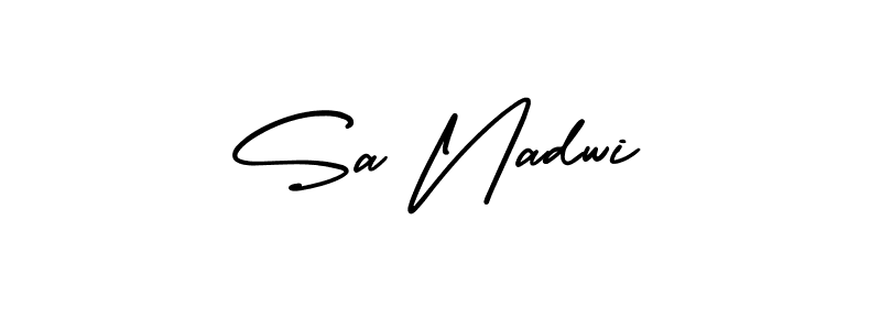 AmerikaSignatureDemo-Regular is a professional signature style that is perfect for those who want to add a touch of class to their signature. It is also a great choice for those who want to make their signature more unique. Get Sa Nadwi name to fancy signature for free. Sa Nadwi signature style 3 images and pictures png