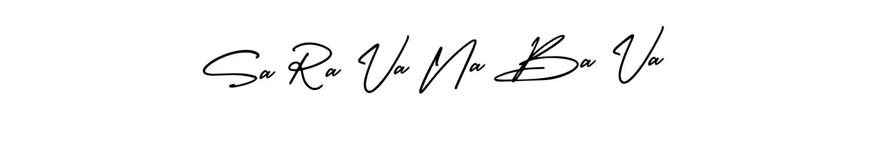 if you are searching for the best signature style for your name Sa Ra Va Na Ba Va. so please give up your signature search. here we have designed multiple signature styles  using AmerikaSignatureDemo-Regular. Sa Ra Va Na Ba Va signature style 3 images and pictures png