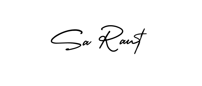 The best way (AmerikaSignatureDemo-Regular) to make a short signature is to pick only two or three words in your name. The name Sa Raut include a total of six letters. For converting this name. Sa Raut signature style 3 images and pictures png