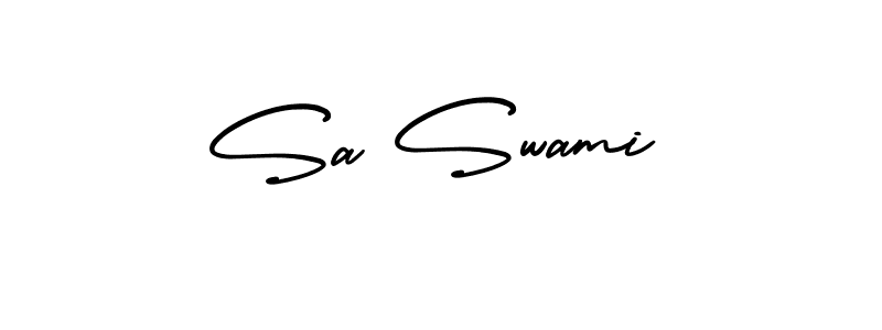 How to make Sa Swami name signature. Use AmerikaSignatureDemo-Regular style for creating short signs online. This is the latest handwritten sign. Sa Swami signature style 3 images and pictures png