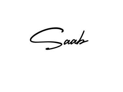 You should practise on your own different ways (AmerikaSignatureDemo-Regular) to write your name (Saab) in signature. don't let someone else do it for you. Saab signature style 3 images and pictures png