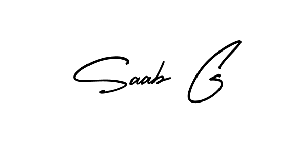 Use a signature maker to create a handwritten signature online. With this signature software, you can design (AmerikaSignatureDemo-Regular) your own signature for name Saab G. Saab G signature style 3 images and pictures png