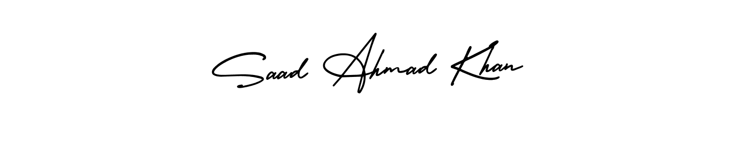 How to make Saad Ahmad Khan signature? AmerikaSignatureDemo-Regular is a professional autograph style. Create handwritten signature for Saad Ahmad Khan name. Saad Ahmad Khan signature style 3 images and pictures png