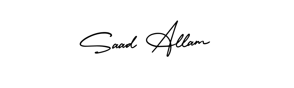 Use a signature maker to create a handwritten signature online. With this signature software, you can design (AmerikaSignatureDemo-Regular) your own signature for name Saad Allam. Saad Allam signature style 3 images and pictures png