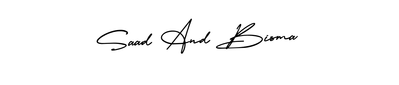 How to Draw Saad And Bisma signature style? AmerikaSignatureDemo-Regular is a latest design signature styles for name Saad And Bisma. Saad And Bisma signature style 3 images and pictures png