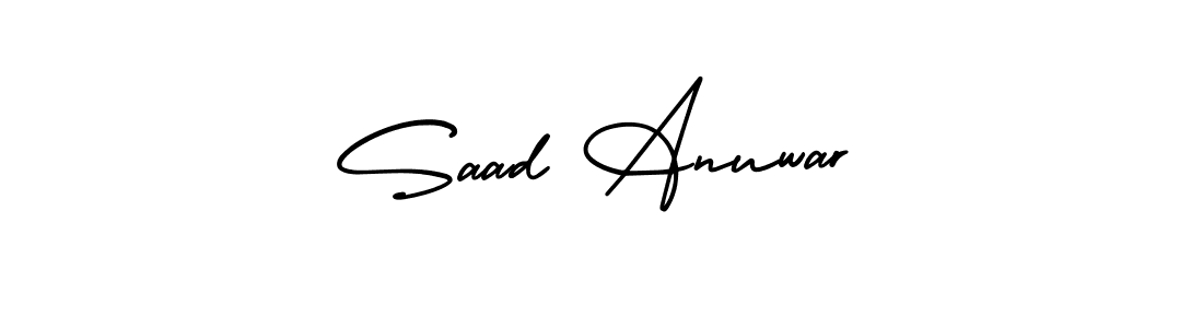 Design your own signature with our free online signature maker. With this signature software, you can create a handwritten (AmerikaSignatureDemo-Regular) signature for name Saad Anuwar. Saad Anuwar signature style 3 images and pictures png