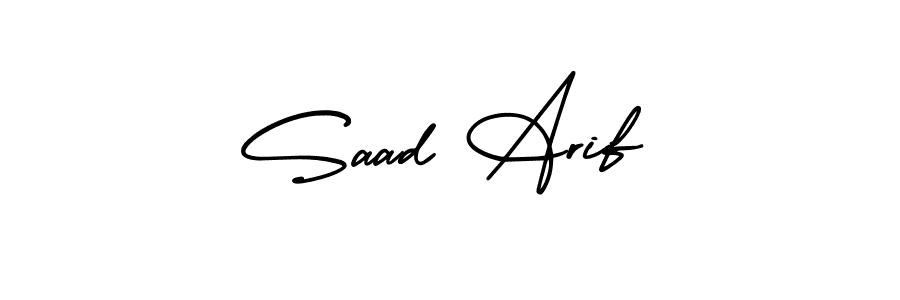 How to make Saad Arif name signature. Use AmerikaSignatureDemo-Regular style for creating short signs online. This is the latest handwritten sign. Saad Arif signature style 3 images and pictures png