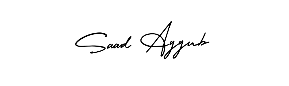 AmerikaSignatureDemo-Regular is a professional signature style that is perfect for those who want to add a touch of class to their signature. It is also a great choice for those who want to make their signature more unique. Get Saad Ayyub name to fancy signature for free. Saad Ayyub signature style 3 images and pictures png