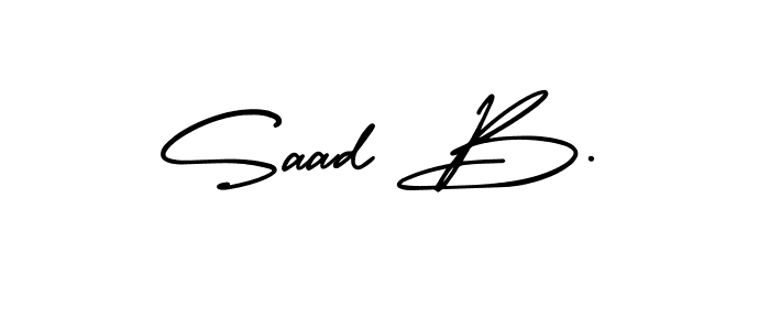 Similarly AmerikaSignatureDemo-Regular is the best handwritten signature design. Signature creator online .You can use it as an online autograph creator for name Saad B.. Saad B. signature style 3 images and pictures png
