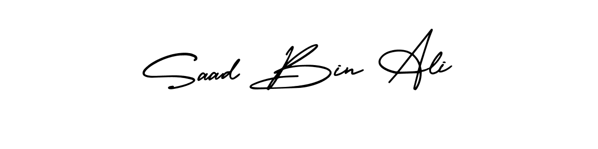 Make a beautiful signature design for name Saad Bin Ali. With this signature (AmerikaSignatureDemo-Regular) style, you can create a handwritten signature for free. Saad Bin Ali signature style 3 images and pictures png