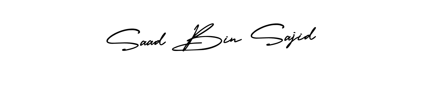 Make a beautiful signature design for name Saad Bin Sajid. With this signature (AmerikaSignatureDemo-Regular) style, you can create a handwritten signature for free. Saad Bin Sajid signature style 3 images and pictures png