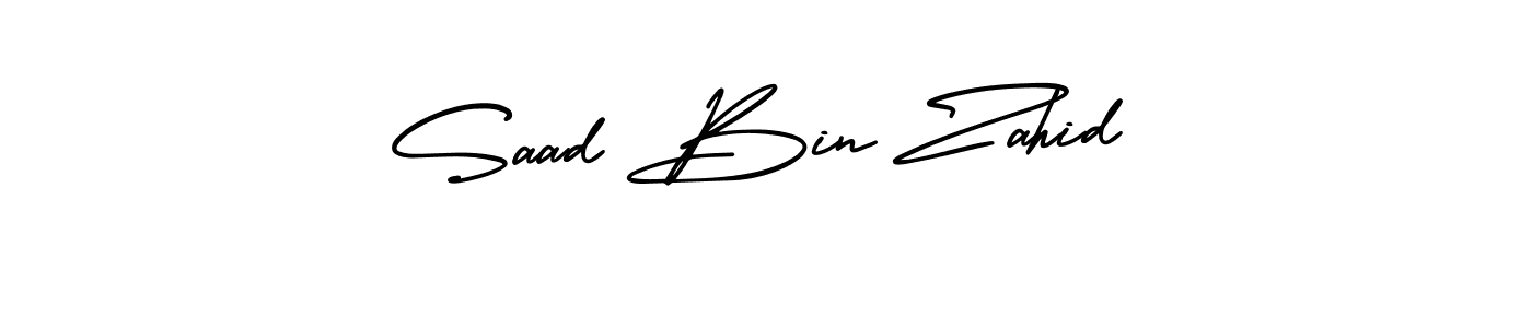 Similarly AmerikaSignatureDemo-Regular is the best handwritten signature design. Signature creator online .You can use it as an online autograph creator for name Saad Bin Zahid. Saad Bin Zahid signature style 3 images and pictures png