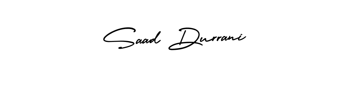 How to make Saad Durrani name signature. Use AmerikaSignatureDemo-Regular style for creating short signs online. This is the latest handwritten sign. Saad Durrani signature style 3 images and pictures png