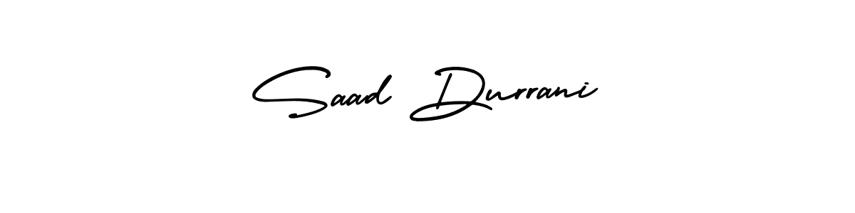 How to make Saad Durrani name signature. Use AmerikaSignatureDemo-Regular style for creating short signs online. This is the latest handwritten sign. Saad Durrani signature style 3 images and pictures png