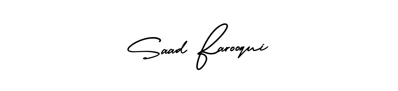 Design your own signature with our free online signature maker. With this signature software, you can create a handwritten (AmerikaSignatureDemo-Regular) signature for name Saad Farooqui. Saad Farooqui signature style 3 images and pictures png