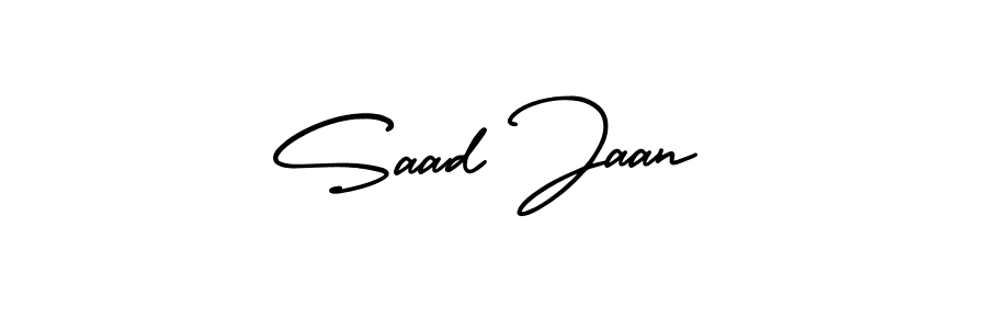 if you are searching for the best signature style for your name Saad Jaan. so please give up your signature search. here we have designed multiple signature styles  using AmerikaSignatureDemo-Regular. Saad Jaan signature style 3 images and pictures png