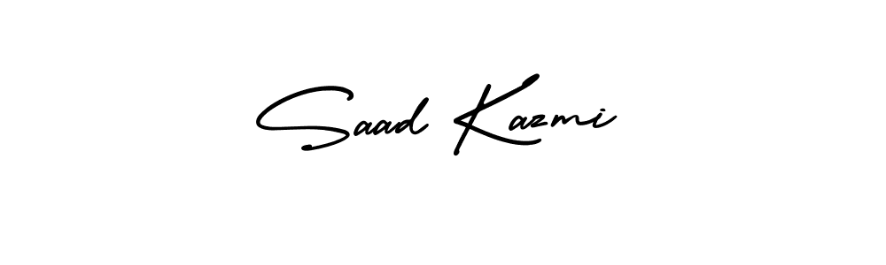 AmerikaSignatureDemo-Regular is a professional signature style that is perfect for those who want to add a touch of class to their signature. It is also a great choice for those who want to make their signature more unique. Get Saad Kazmi name to fancy signature for free. Saad Kazmi signature style 3 images and pictures png