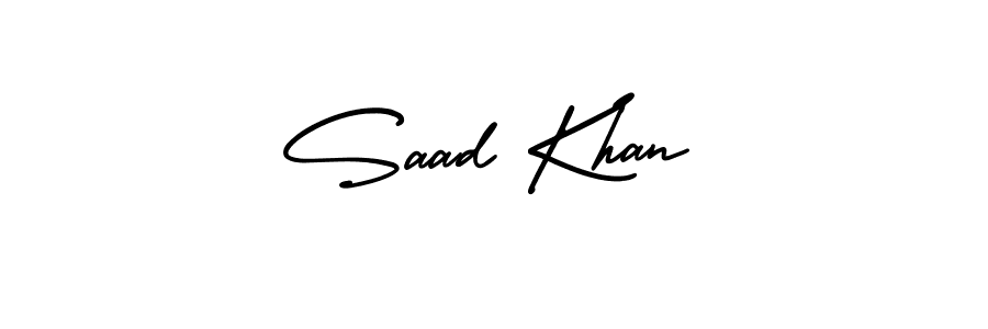 Make a short Saad Khan signature style. Manage your documents anywhere anytime using AmerikaSignatureDemo-Regular. Create and add eSignatures, submit forms, share and send files easily. Saad Khan signature style 3 images and pictures png