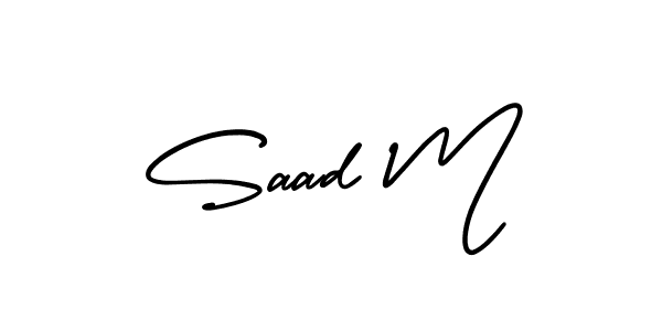 It looks lik you need a new signature style for name Saad M. Design unique handwritten (AmerikaSignatureDemo-Regular) signature with our free signature maker in just a few clicks. Saad M signature style 3 images and pictures png