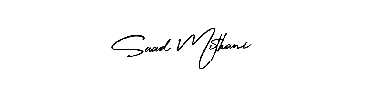 Similarly AmerikaSignatureDemo-Regular is the best handwritten signature design. Signature creator online .You can use it as an online autograph creator for name Saad Mithani. Saad Mithani signature style 3 images and pictures png