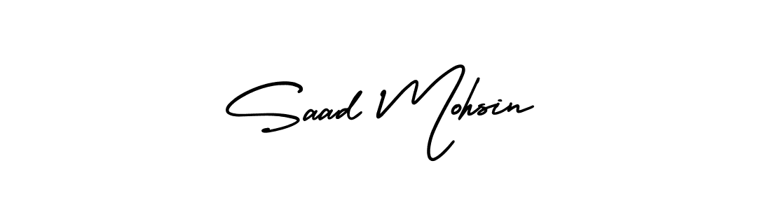 How to make Saad Mohsin name signature. Use AmerikaSignatureDemo-Regular style for creating short signs online. This is the latest handwritten sign. Saad Mohsin signature style 3 images and pictures png