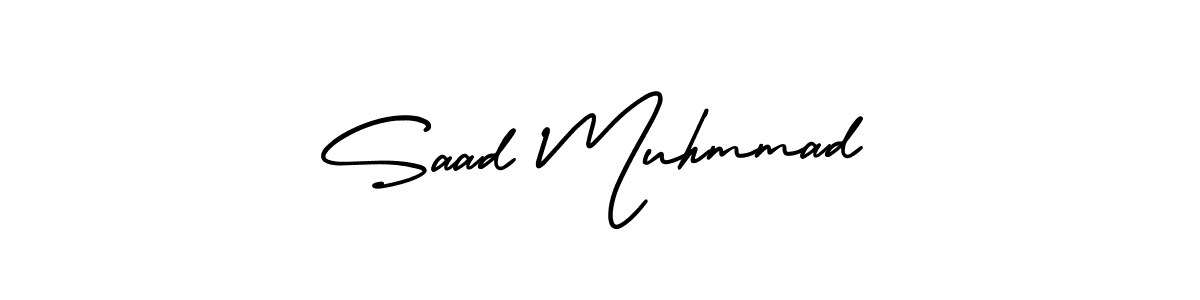 Saad Muhmmad stylish signature style. Best Handwritten Sign (AmerikaSignatureDemo-Regular) for my name. Handwritten Signature Collection Ideas for my name Saad Muhmmad. Saad Muhmmad signature style 3 images and pictures png