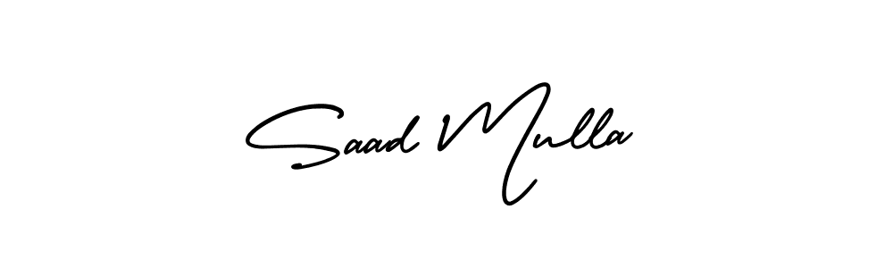 Create a beautiful signature design for name Saad Mulla. With this signature (AmerikaSignatureDemo-Regular) fonts, you can make a handwritten signature for free. Saad Mulla signature style 3 images and pictures png