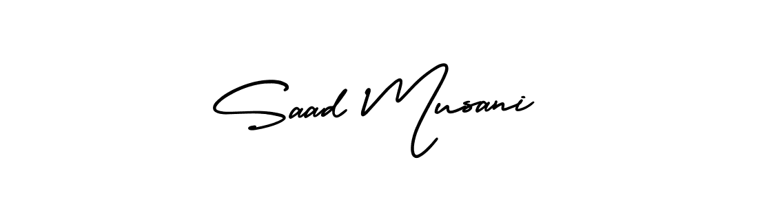Make a beautiful signature design for name Saad Musani. With this signature (AmerikaSignatureDemo-Regular) style, you can create a handwritten signature for free. Saad Musani signature style 3 images and pictures png
