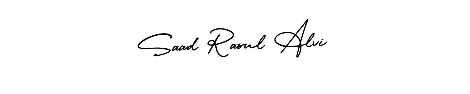 The best way (AmerikaSignatureDemo-Regular) to make a short signature is to pick only two or three words in your name. The name Saad Rasul Alvi include a total of six letters. For converting this name. Saad Rasul Alvi signature style 3 images and pictures png