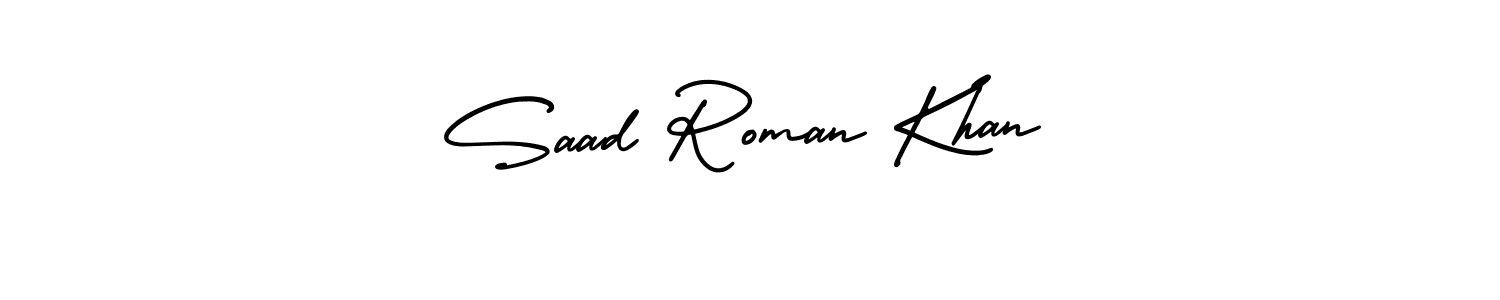 Make a beautiful signature design for name Saad Roman Khan. With this signature (AmerikaSignatureDemo-Regular) style, you can create a handwritten signature for free. Saad Roman Khan signature style 3 images and pictures png