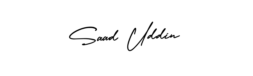 Saad Uddin stylish signature style. Best Handwritten Sign (AmerikaSignatureDemo-Regular) for my name. Handwritten Signature Collection Ideas for my name Saad Uddin. Saad Uddin signature style 3 images and pictures png