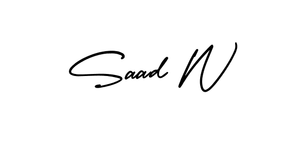 Use a signature maker to create a handwritten signature online. With this signature software, you can design (AmerikaSignatureDemo-Regular) your own signature for name Saad W. Saad W signature style 3 images and pictures png