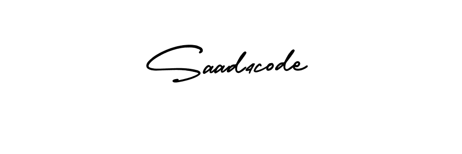 The best way (AmerikaSignatureDemo-Regular) to make a short signature is to pick only two or three words in your name. The name Saad4code include a total of six letters. For converting this name. Saad4code signature style 3 images and pictures png