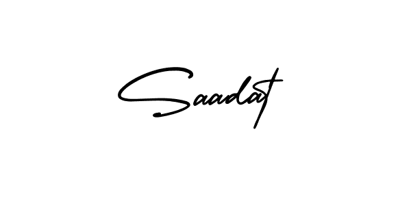 Saadat stylish signature style. Best Handwritten Sign (AmerikaSignatureDemo-Regular) for my name. Handwritten Signature Collection Ideas for my name Saadat. Saadat signature style 3 images and pictures png