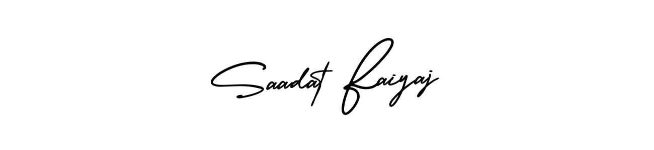 It looks lik you need a new signature style for name Saadat Faiyaj. Design unique handwritten (AmerikaSignatureDemo-Regular) signature with our free signature maker in just a few clicks. Saadat Faiyaj signature style 3 images and pictures png
