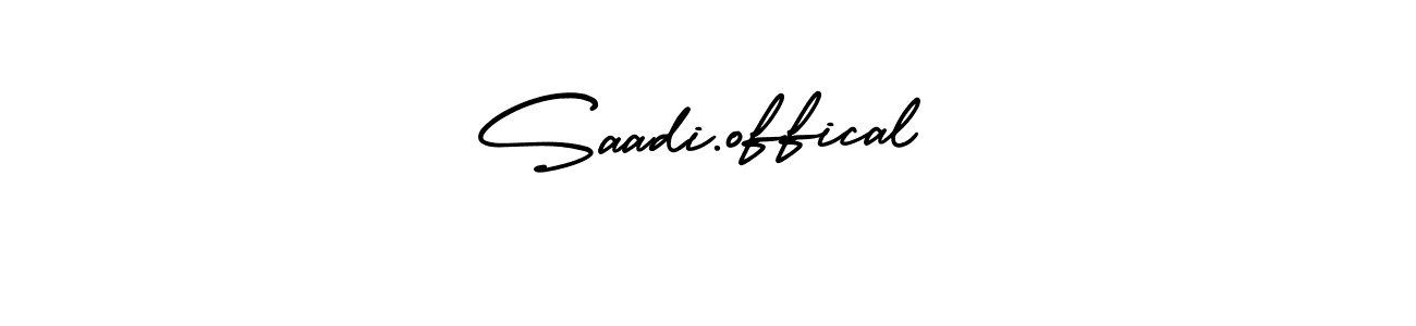 Check out images of Autograph of Saadi.offical name. Actor Saadi.offical Signature Style. AmerikaSignatureDemo-Regular is a professional sign style online. Saadi.offical signature style 3 images and pictures png